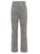Matchesfashion.com Goat - Joey Kick-flare Tweed Trousers - Womens - Navy