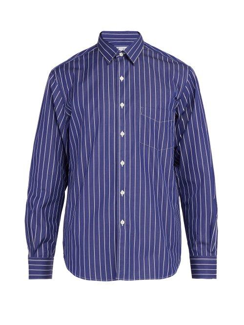 Matchesfashion.com Cobra S.c. - Model 1 Striped Cotton Shirt - Mens - Blue