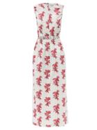 Matchesfashion.com Raey - Elasticated Cut-out Floral-print Cotton Dress - Womens - White Print
