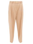 Matchesfashion.com Sies Marjan - Belted Wide-leg Wool Trousers - Womens - Beige