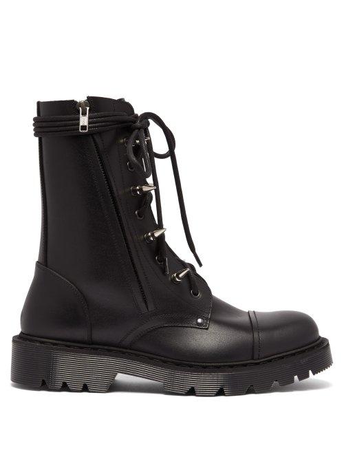 Matchesfashion.com Vetements - Spiked Leather Boots - Womens - Black