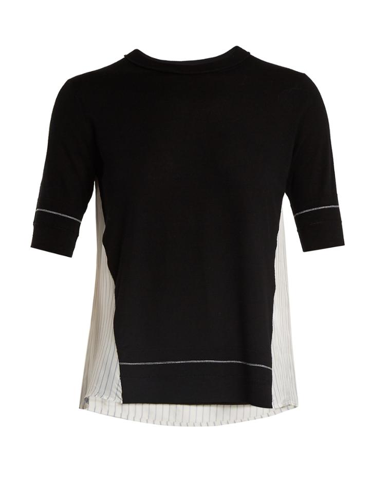 Sonia Rykiel Contrast-panel Wool T-shirt