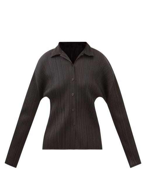 Pleats Please Issey Miyake - Technical-pleated Shirt - Womens - Black