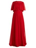 Giambattista Valli Macram-lace Tiered Silk-georgette Gown
