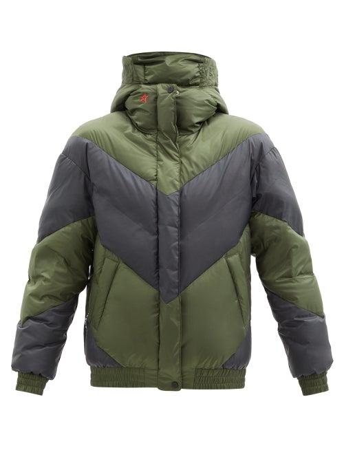 Matchesfashion.com Perfect Moment - Aspen Chevron-quilted Down Ski Jacket - Womens - Black Green