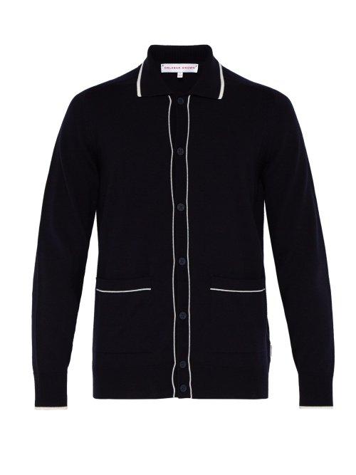 Matchesfashion.com Orlebar Brown - Sinclair Wool Cardigan - Mens - Navy