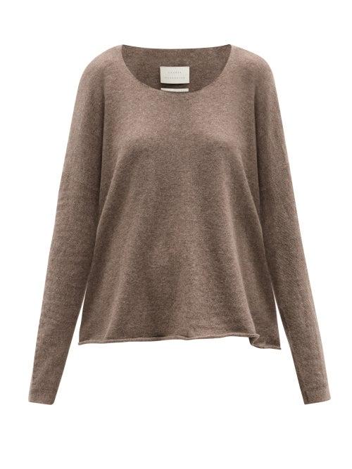 Matchesfashion.com Lauren Manoogian - Pima-cotton Blend Long-sleeved T-shirt - Womens - Mid Brown