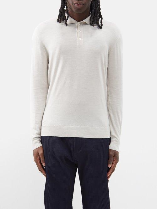 Barena Venezia - Pevaron Knitted-wool Polo Top - Mens - Cream