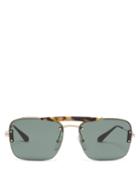 Matchesfashion.com Prada Eyewear - Tortoiseshell Bridge Aviator Metal Sunglasses - Mens - Gold