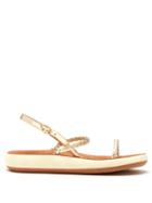 Matchesfashion.com Ancient Greek Sandals - Iridia Braided Leather Thick Sole Sandals - Womens - Gold