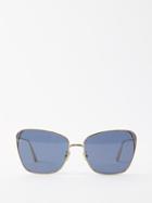 Dior - Missdior B2u Square Metal Sunglasses - Womens - Gold Blue