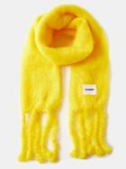 Jil Sander - Fringed Mohair-blend Scarf - Mens - Dark Yellow