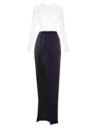 Galvan Bi-colour Satin And Corded-lace Gown