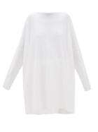 Matchesfashion.com Eskandar - Boat-neck Oversized Pima-cotton Top - Womens - White