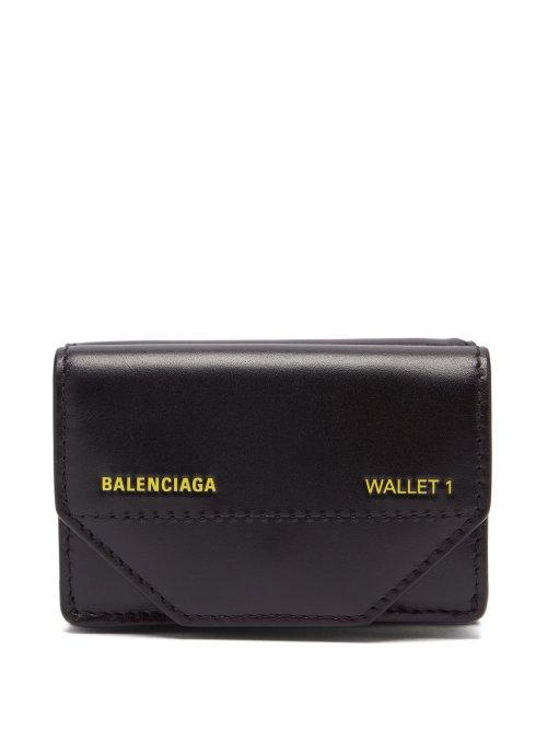 Matchesfashion.com Balenciaga - Etui Mini Logo Embellished Wallet - Womens - Black Yellow