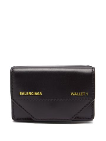 Matchesfashion.com Balenciaga - Etui Mini Logo Embellished Wallet - Womens - Black Yellow