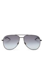 Matchesfashion.com Saint Laurent - Aviator Gradient Metal Sunglasses - Womens - Black Grey