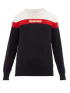 Matchesfashion.com Moncler - Crew Neck Colour Block Wool Sweater - Mens - Navy Multi