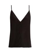 Matchesfashion.com Raey - Fitted Deep V Neck Silk Cami Top - Womens - Black