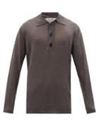 Matchesfashion.com Our Legacy - Leather-button Linen Polo Shirt - Mens - Brown