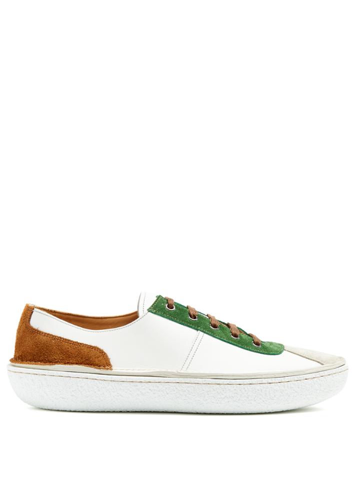 Prada Low-top Leather And Suede Trainers