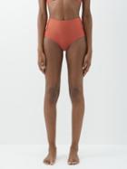 Casa Raki - Annie High-rise Recycled-fibre Bikini Briefs - Womens - Dark Red