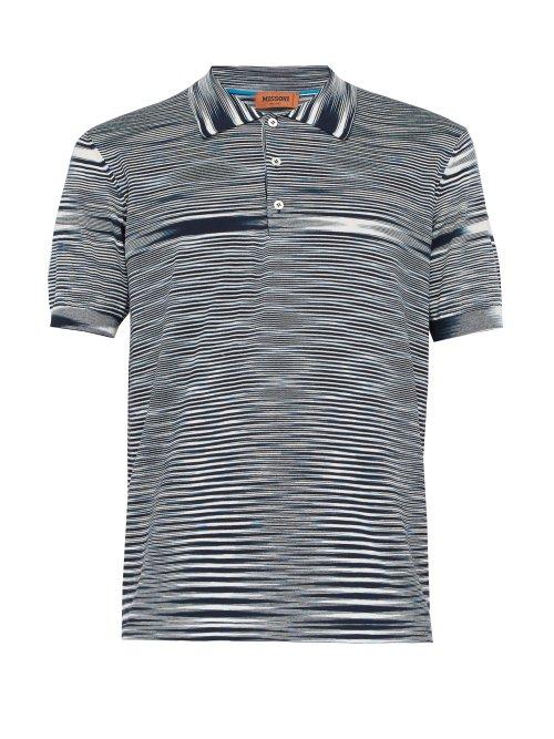 Matchesfashion.com Missoni - Striped Cotton Polo Shirt - Mens - Navy White