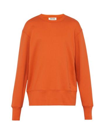 Matchesfashion.com Acne Studios - Fayze Logo Printed Cotton Sweatshirt - Mens - Orange