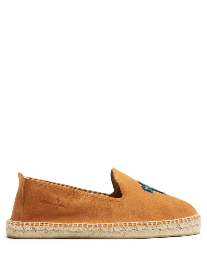 Manebí Cactus Bead-embellished Suede Espadrilles