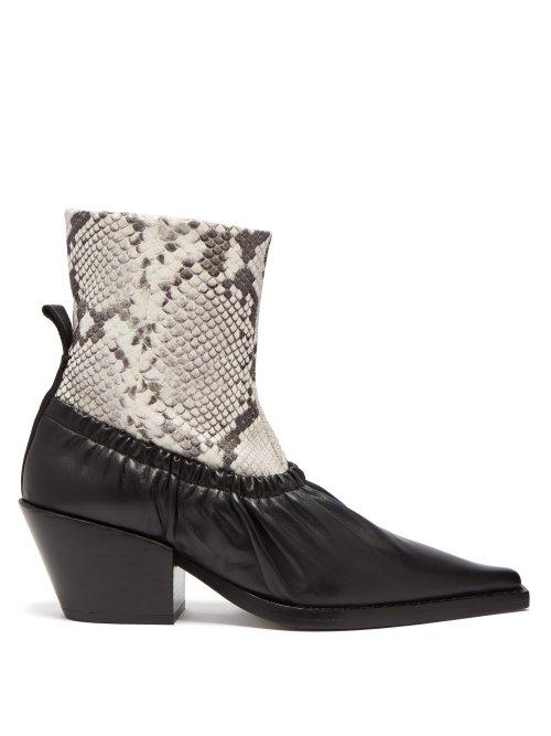 Matchesfashion.com Joseph - Albias Leather Ankle Boots - Womens - Black White