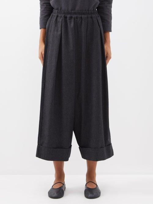 Toogood - The Baker Wool-blend Cropped Trousers - Womens - Dark Grey