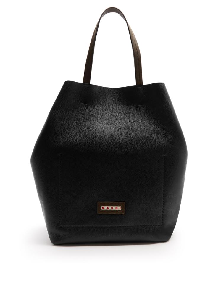 Marni Grained-leather Shopper