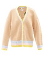 Joostricot - Smiley-embroidered V-neck Cardigan - Womens - Camel