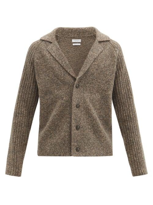 Matchesfashion.com Deveaux - Eastwood Merino-wool Cardigan - Mens - Black Brown