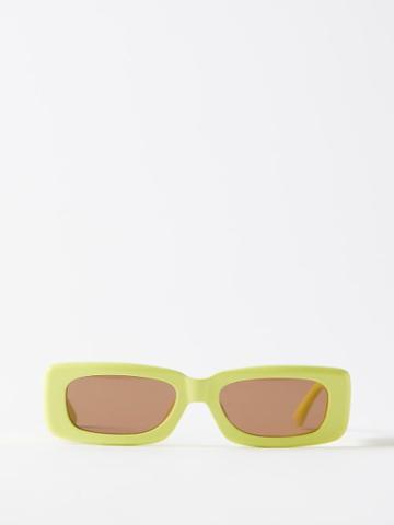 The Attico Eyewear - X Linda Farrow Mini Marfa Rectangular Sunglasses - Womens - Yellow
