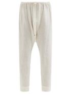 Fil De Vie - Marrakech Drawstring Linen Trousers - Womens - Cream