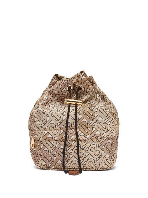 Matchesfashion.com Burberry - Pheobe Tb Print Drawstring Make Up Bag - Womens - Beige Multi