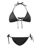 Matchesfashion.com Fendi - Ff-logo Triangle Bikini - Womens - Black
