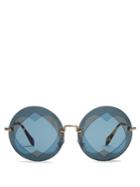 Miu Miu Two Heart-overlay Round-frame Sunglasses