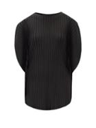 Matchesfashion.com Pleats Please Issey Miyake - Round-neck Ribbed Technical-pleated Top - Womens - Black