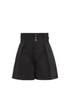 Matchesfashion.com Etro - Ponza High-rise Cotton-blend Poplin Shorts - Womens - Black