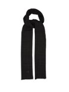 Matchesfashion.com Saint Laurent - Houndstooth Checked Wool Twill Scarf - Mens - Black