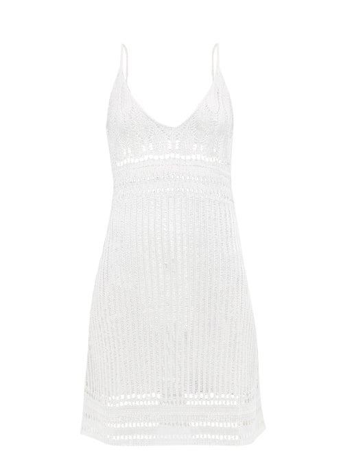 Loewe Paula's Ibiza - Pointelle-knit Dress - Womens - Cream