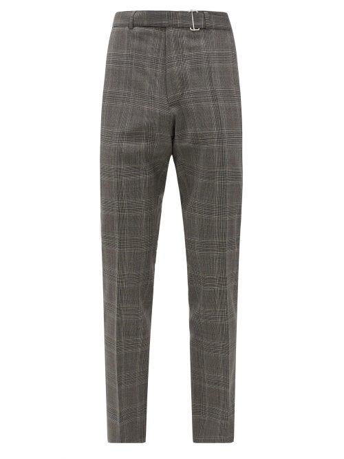 Matchesfashion.com Officine Gnrale - Paul Checked Wool Tapered Trousers - Mens - Grey