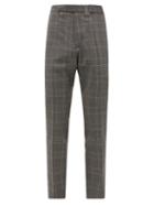 Matchesfashion.com Officine Gnrale - Paul Checked Wool Tapered Trousers - Mens - Grey