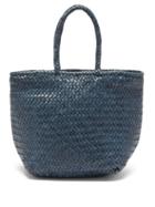 Dragon Diffusion - Grace Double Jump Small Woven-leather Tote Bag - Womens - Navy