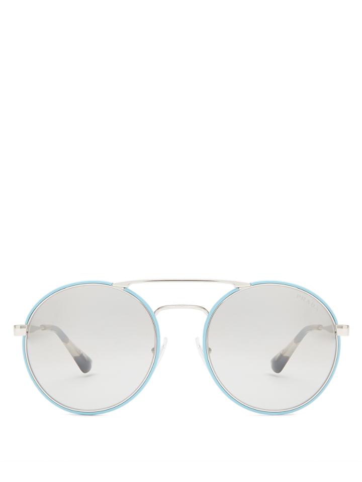 Prada Eyewear Round-frame Mirrored Sunglasses