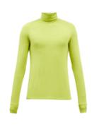 Raf Simons - R-embroidered Roll-neck Jersey Top - Mens - Green
