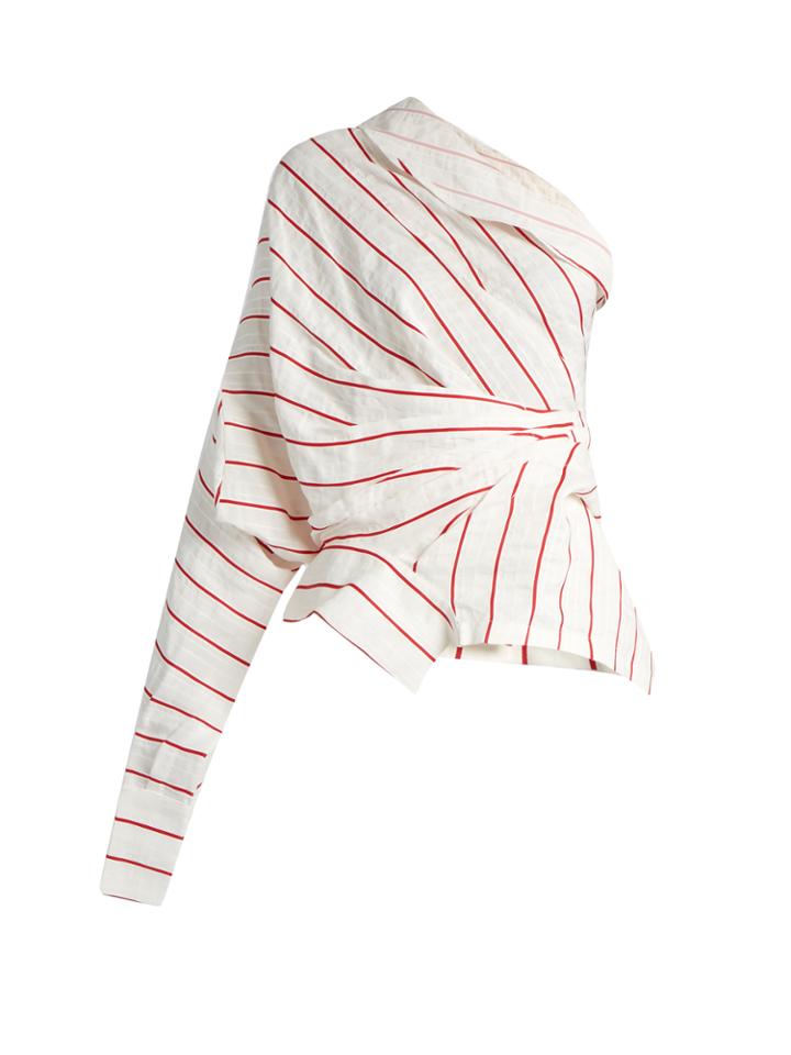 A.w.a.k.e. Upside-down Asymmetric Striped Top