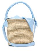 Matchesfashion.com Sensi Studio - X Loulou De Saison Baby Straw Bucket Bag - Womens - Light Blue